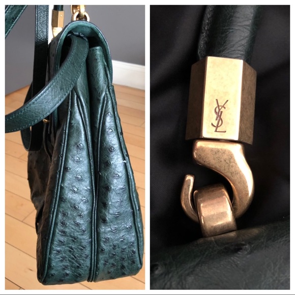 YSL Forrest green ostrich opium bag - Picture 7 of 8